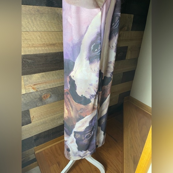 B Studio Art Cow Bull Farm Animal Sheer Long Button Down Cardigan Dress Size XL - Picture 7 of 12